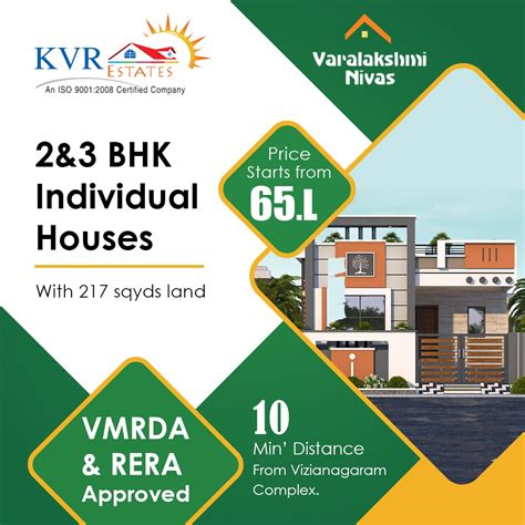 kvr estates, VMRDA approved plots.