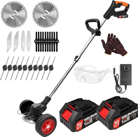 Amazon.com : Cordless Weed Wacker with Wheels Electric Weed Wacker ...
