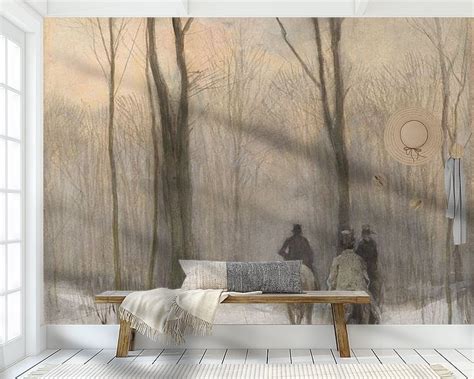 Riders in the snow in the Haagse Bos, Anton Mauve on canvas, poster ...