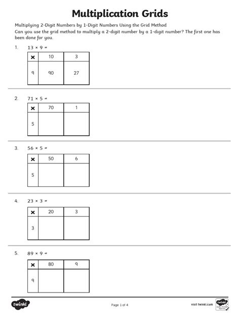 Image result for 2-Digit Multiplication Grid Method