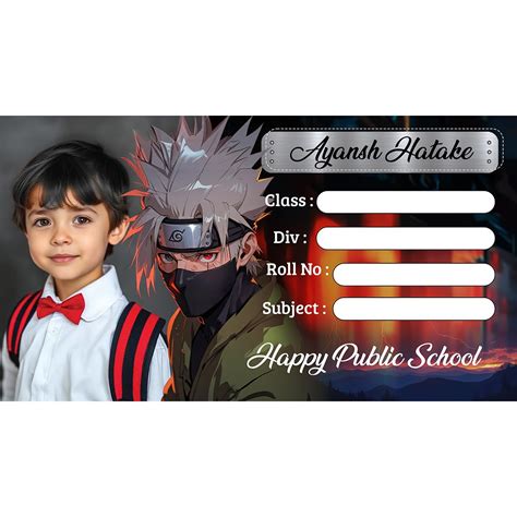 Naruto Theme School Notebook Name Labels, Pack of 30 (Kakashi Hatake ...