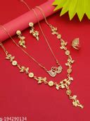 Fancy Gold Plated American Diamond Combo Necklace Chain