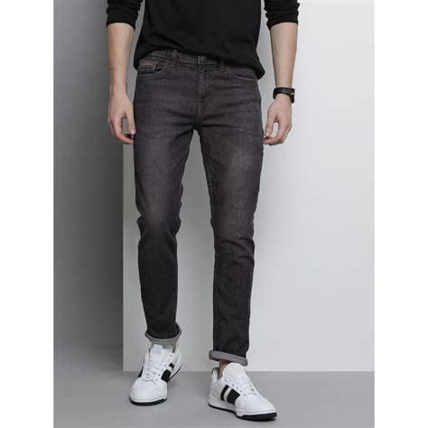 Buy The Indian Garage Co Men Slim Fit Solid Mid-Rise Stretchable Jeans ...
