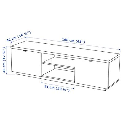 BYÅS TV bench, high-gloss white, 160x42x45 cm - IKEA