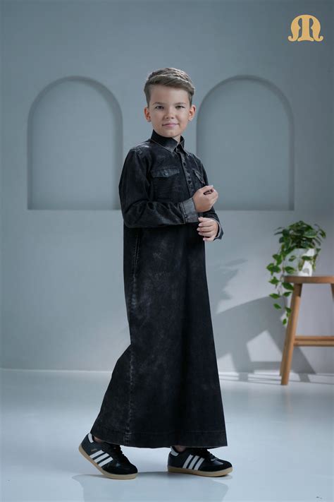 Brimstone Black Denim Thobe for Kids – Mashroo