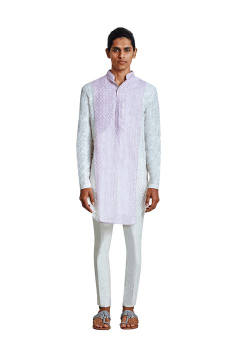 Buy Tri Vertical Block Kurta - Contrast Pattern – Kunal Rawal