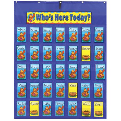 Buy Carson Dellosa Daily Attendance Pocket Chart—Interactive Attendance ...