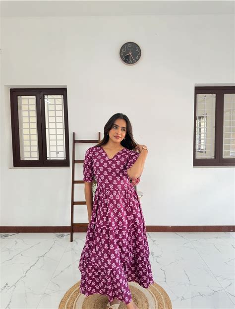 Moncy Pure Cotton Dress Non feeding | Sara Shape