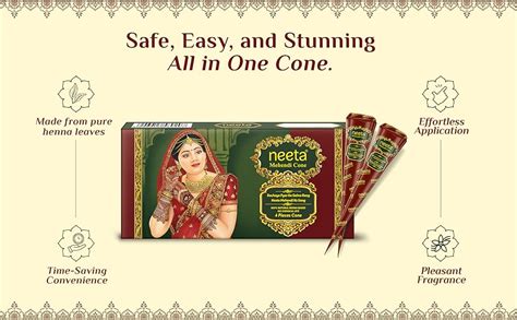 Neeta Mehendi Cones for Hand, Bridal Mehndi Cones, Natural Mehendi Cone ...
