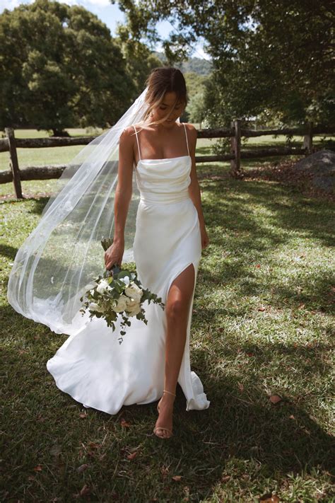 Valentina | Satin Wedding Dress | Wedding dresses simple, Long wedding dresses, Satin wedding gown