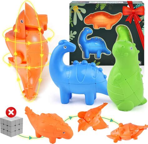 3D Dinosaur Magic Cube Puzzle (Set of 3) – Cuberkart