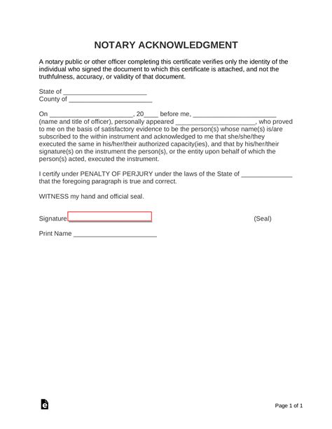Image result for Notarized Document Example
