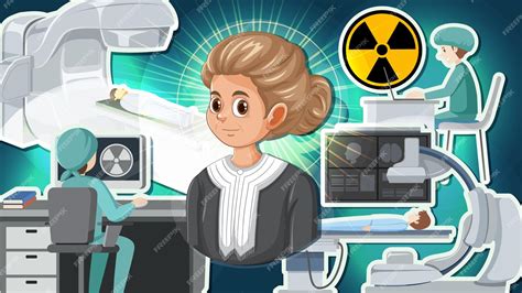 Premium Vector | Marie curie39s chemistry discovery and radioactive invention