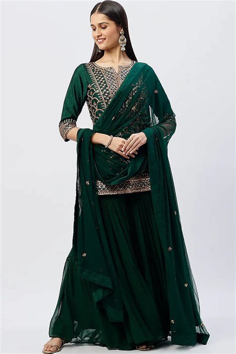 Bottle Green Kurta Set