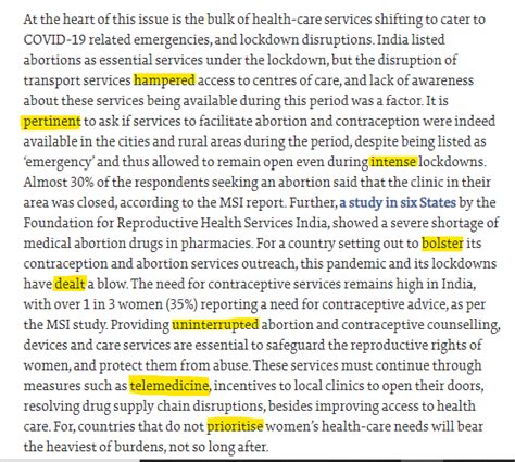The Hindu Editorial Vocabulary- Women, Uninterrupted | 24th August