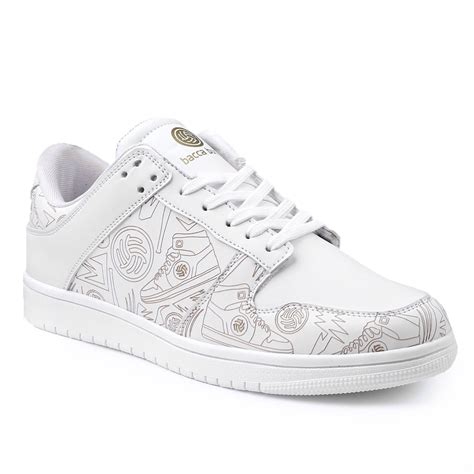 White Sneakers | Bacca Bucci Nirvana | Printed White Sneakers for Men