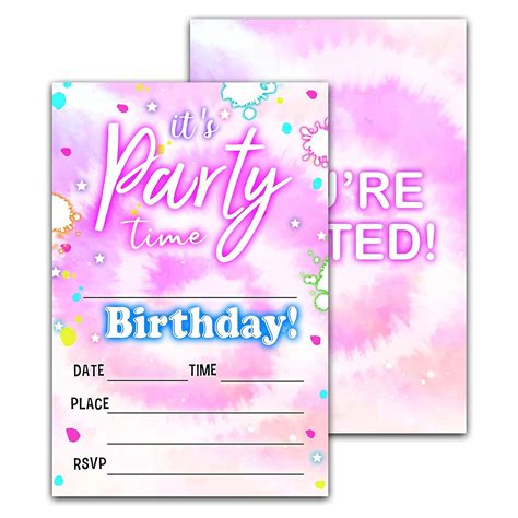 Party Time - Birthday Invitation Card 4"x 6" - Bday Invite Ideas For ...