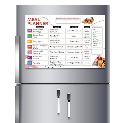 CLICKEDIN Smart Magnetic Weekly Meal Planner for Whole Week, Covers All ...