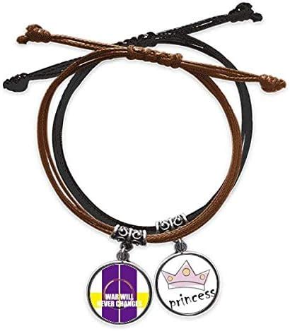 offbb War Will Never Changes Art Deco Gift Fashion Bracelet Rope Hand ...