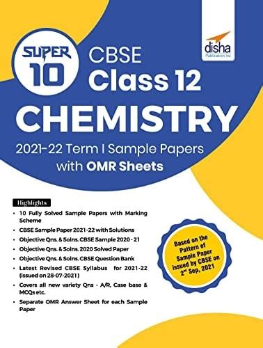 Disha Class 12 Chemistry Sample Paper for Term 1