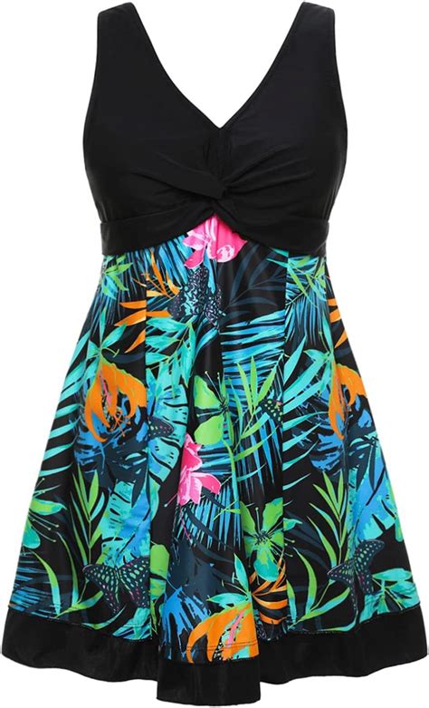 Summer Mae Plus Size Swim Skirt: One Piece Floral Bathing Suit with ...