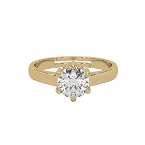 Buy GOLDHARTZ 1 Ct. VVS Moissanite Diamond Quality Solitaire Ring for ...