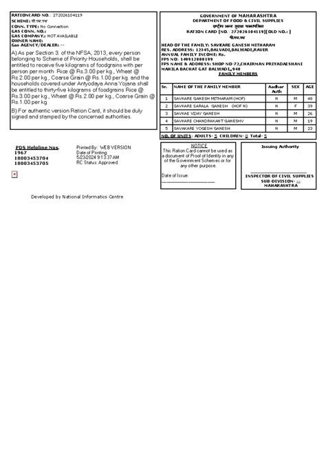 Electric mentanas - GOVERNMENT OF MAHARASHTRA DEPARTMENT OF FOOD ...