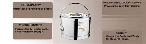 Buy Mintage Stainless Steel Hot Pot 20 Litre Leak Proof Casserole|Food ...
