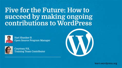 Contribute as an Individual | Five for the Future | WordPress.org