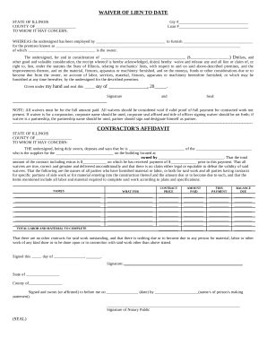 Illinois Waiver of Lien and Contractor's Affidavit - Fill Out, Sign ...