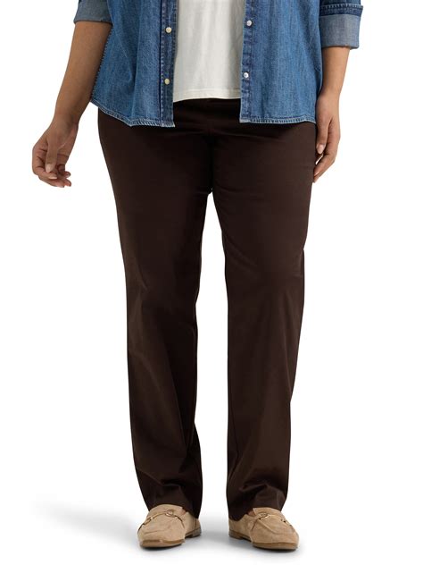 Lee Women's Plus Wrinkle Free Relaxed Fit Straight Leg Pant, Sizes 14 ...