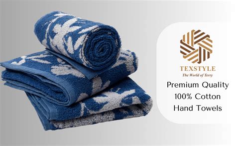 TEXSTYLE Hand Towel Set of 3 |100% Cotton 500 GSM, 40x65 cm| Gym Towel ...