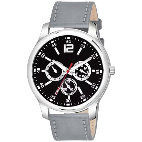 Buy ON TIME OCTUS Analogue Men's Faux Leather Watch Mn-140 (Black Dial ...