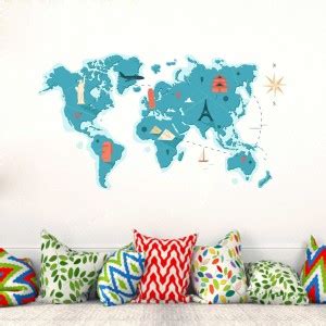 Impression Wall 51 cm Map Sticker Self Adhesive Sticker Price in India ...
