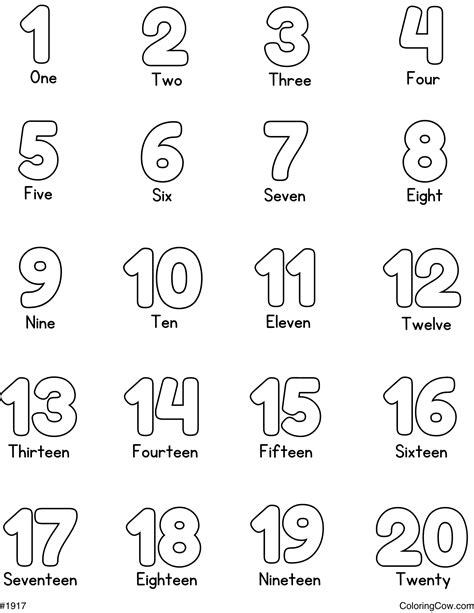 Numbers 1 20 printables – Artofit