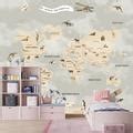Pastel Premium Kids Room Full Wall World Map Wallpaper Sparkla N Shine ...