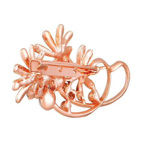Mahi Rosegold Plated Floral Shaped Crystal Studded Saree Pin / Wedding ...