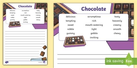 Chocolate Poem Template | Twinkl | KS1 | Poetry | English