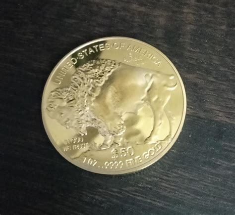 2007 Fifty Dollar One OZ .999 Fine Gold Indian/buffalo Coin Copy / 22 ...