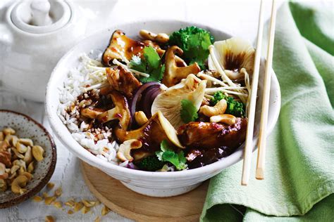 Chicken and mushroom stir-fry