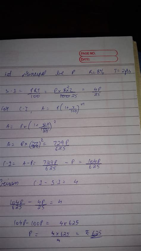 What willbe the princple money at a rate of 8% for 2yrs if the ...