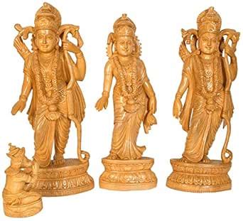 Exotic India Rama Durbar - White Cedar Wood Statue from Trivandrum ...