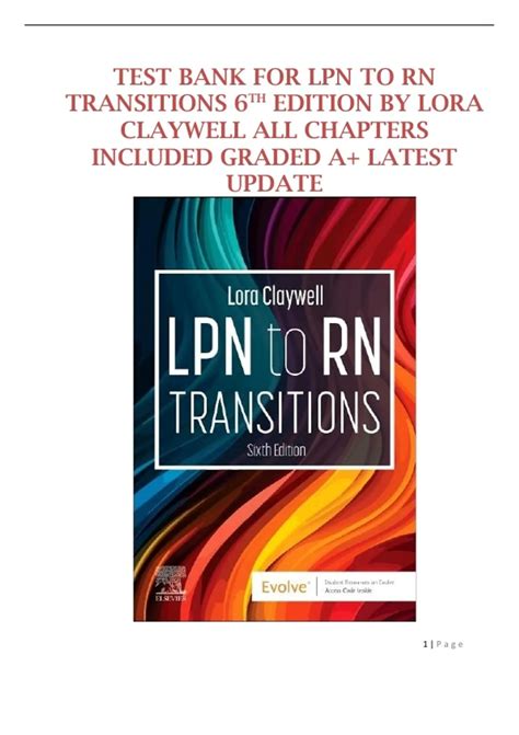 LPN to RN Transitions (6th Edition, Lora Claywell) – Complete Test Bank ...