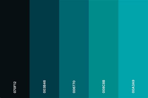 Dark Teal Color Palette | Teal color palette, Teal color schemes, Teal ...