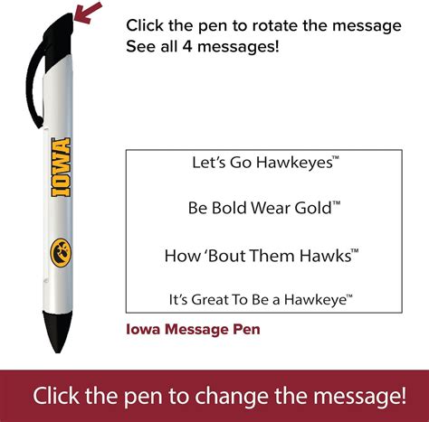 University of Iowa Hawkeyes Rotating Message Pens - 4 Pack (8039 ...