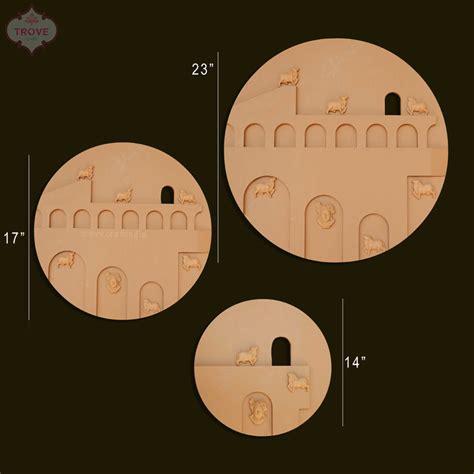 Set of 3 - Contemporary Mixed Media Wall Plaques - Terracota themed ...