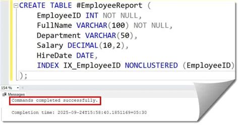 Insert into Temp Table SQL 的图像结果