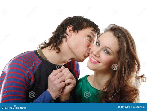 Man kissing woman stock image. Image of female, beautiful - 4110701