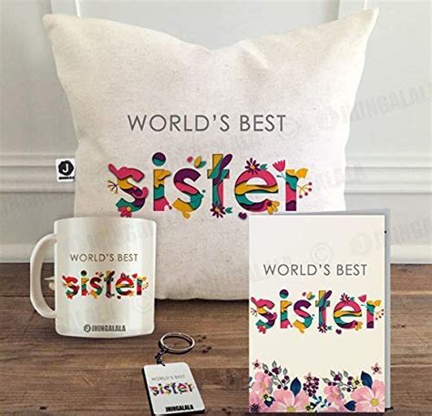 Buy Jhingalala ® Printed Combo Gift Set for Sister, Worlds Best Sister ...