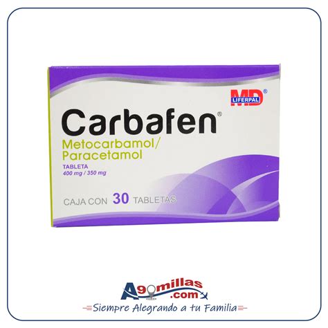 Carbafen (Metocarbamol / Paracetamol) x 30 Tabletas de 400mg / 350mg - A90millas